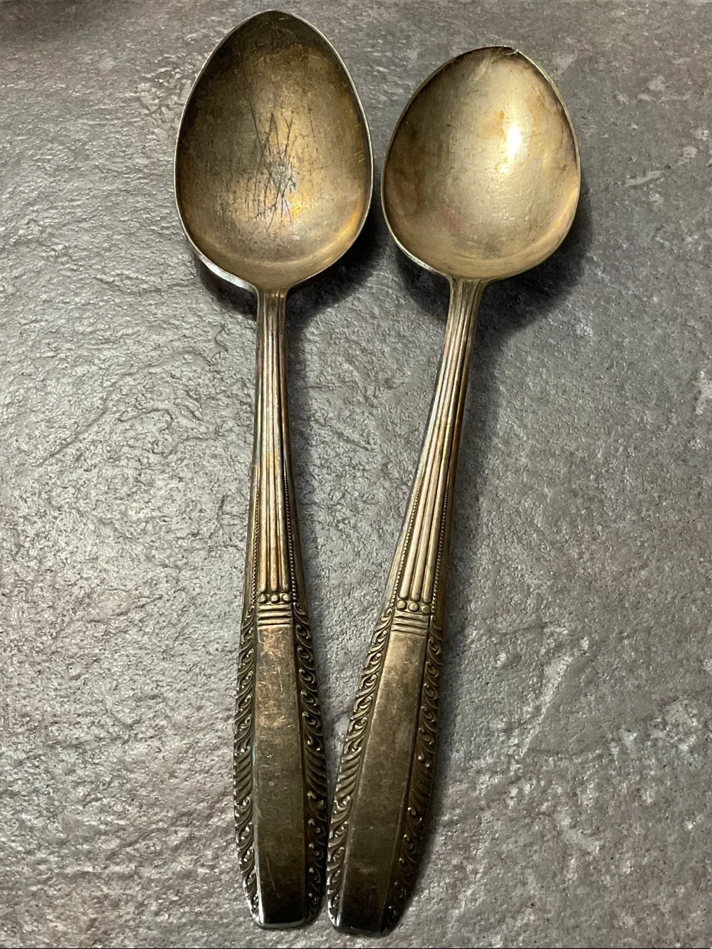 Vintage silver plated Decorative Serving Spoons - Pack of 2 1926